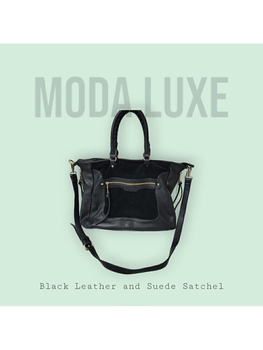 Moda Luxe Gray Tote Faux Leather Suede Purse Satchel